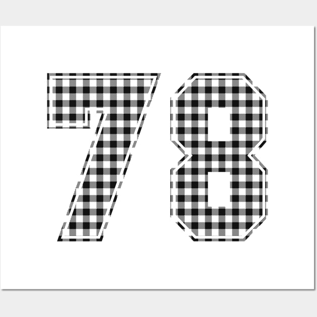 Plaid Number - 78 - Dark Wall Art by tavare